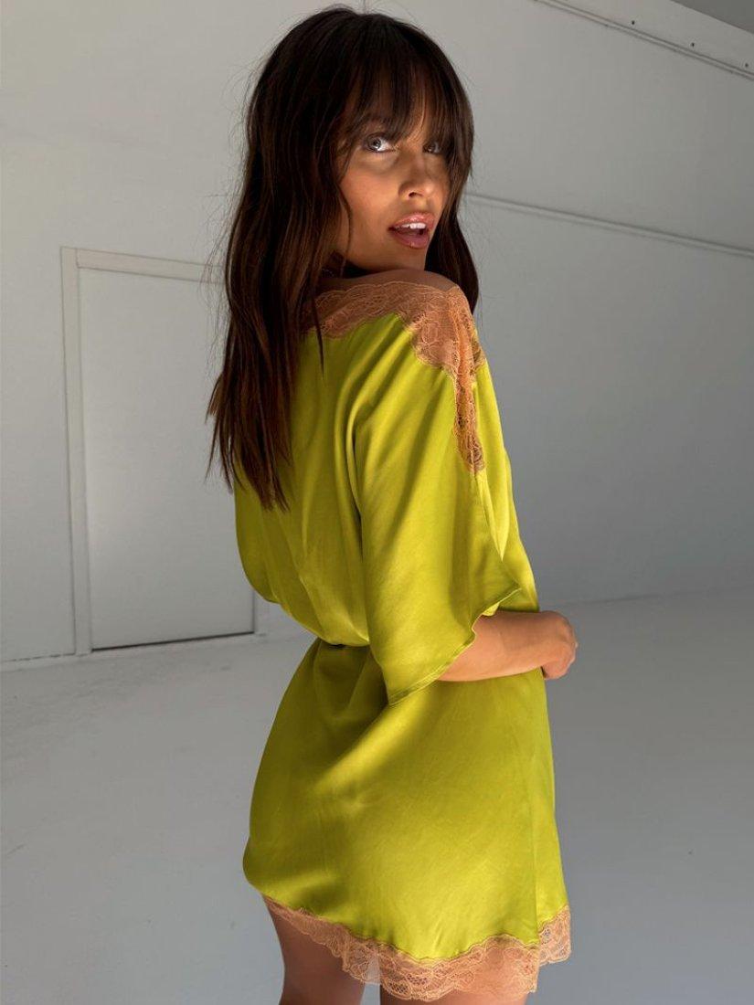 Product image 5 of 5, which shows Never Fully Dressed Tilly Laced Mini Dress, Olive, 6