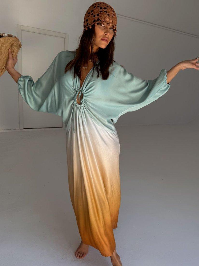 Product image 1 of 5, which shows Never Fully Dressed Toria Ombre Dress, Blue, XS