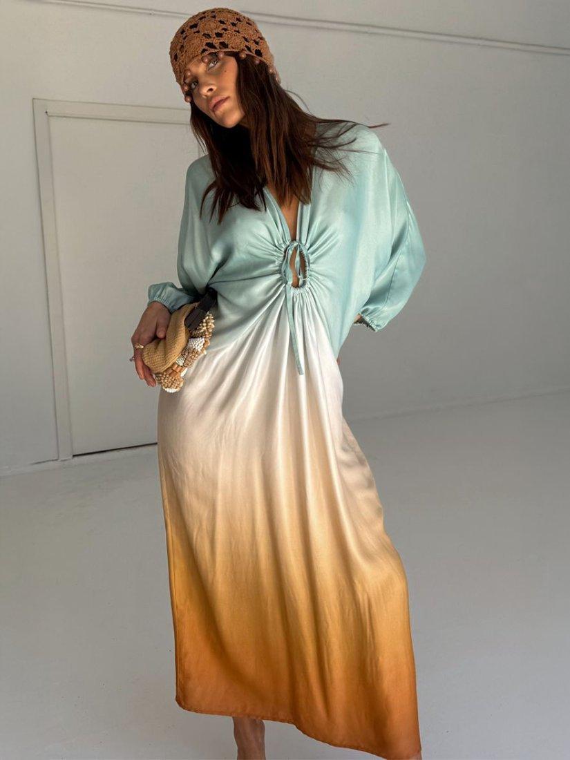 Product image 2 of 5, which shows Never Fully Dressed Toria Ombre Dress, Blue, XS