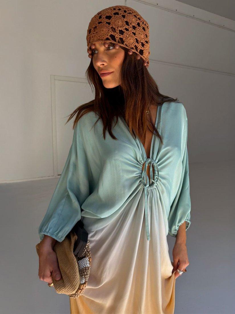 Product image 3 of 5, which shows Never Fully Dressed Toria Ombre Dress, Blue, XS