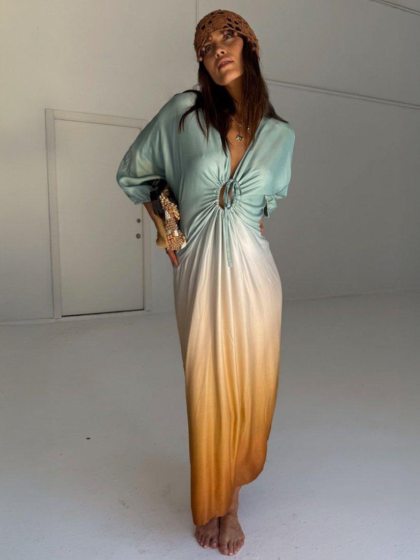 Product image 5 of 5, which shows Never Fully Dressed Toria Ombre Dress, Blue, XS
