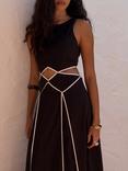 Never Fully Dressed Esme Contrast Trim Dress, Black