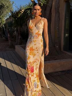 Never Fully Dressed Sofia Floral Maxi Dress, Cream, Cream