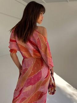 Never Fully Dressed Tilly Abstract Fleck Dress, Pink - view 2, Pink