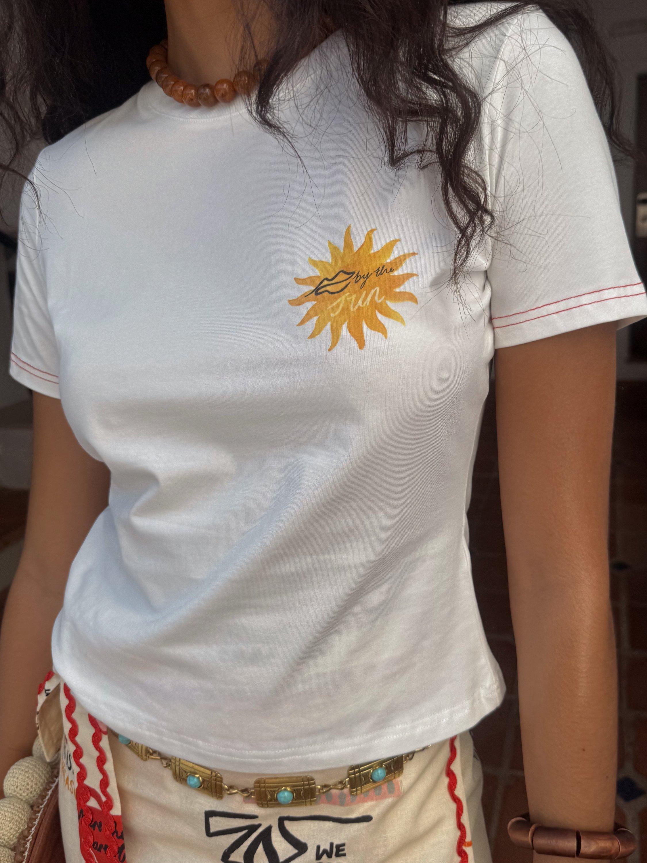 Product image 1 of 5, which shows Never Fully Dressed Poema Baby T-Shirt, White, XS