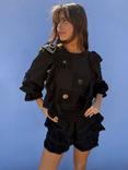 Never Fully Dressed Isla Motif Ruffle Top, Black