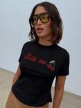 Never Fully Dressed Bite Me Crop T-Shirt, Black