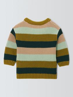 John Lewis Baby Stripe Knit Jumper, Multi - view 2, Multi
