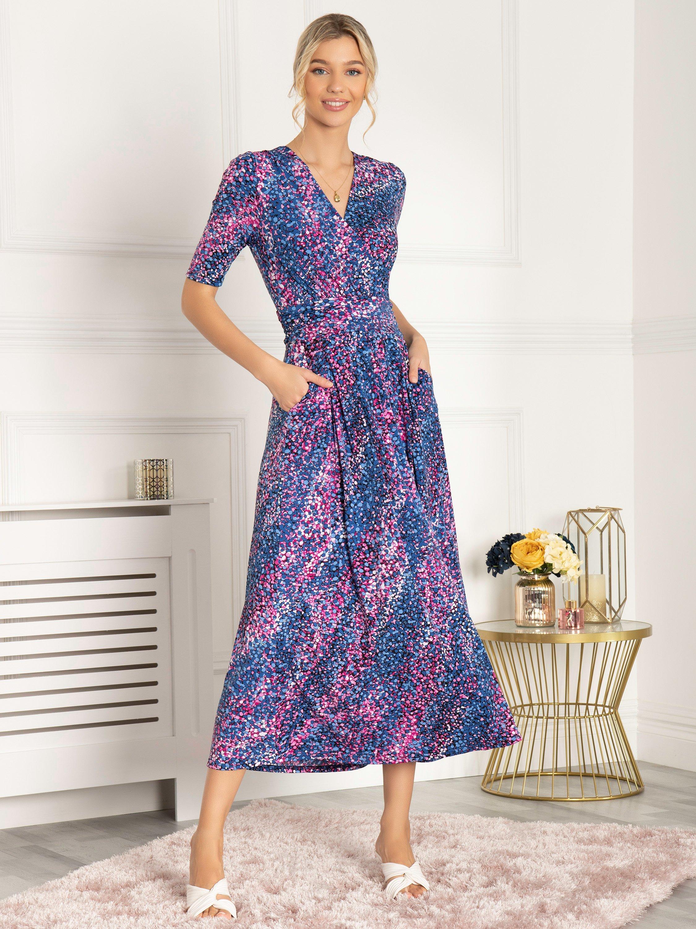Jolie Moi Abstract Jersey Midi Dress, Blue