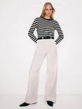 Jigsaw Lucia Denim High Waist Wide Leg Jeans, White