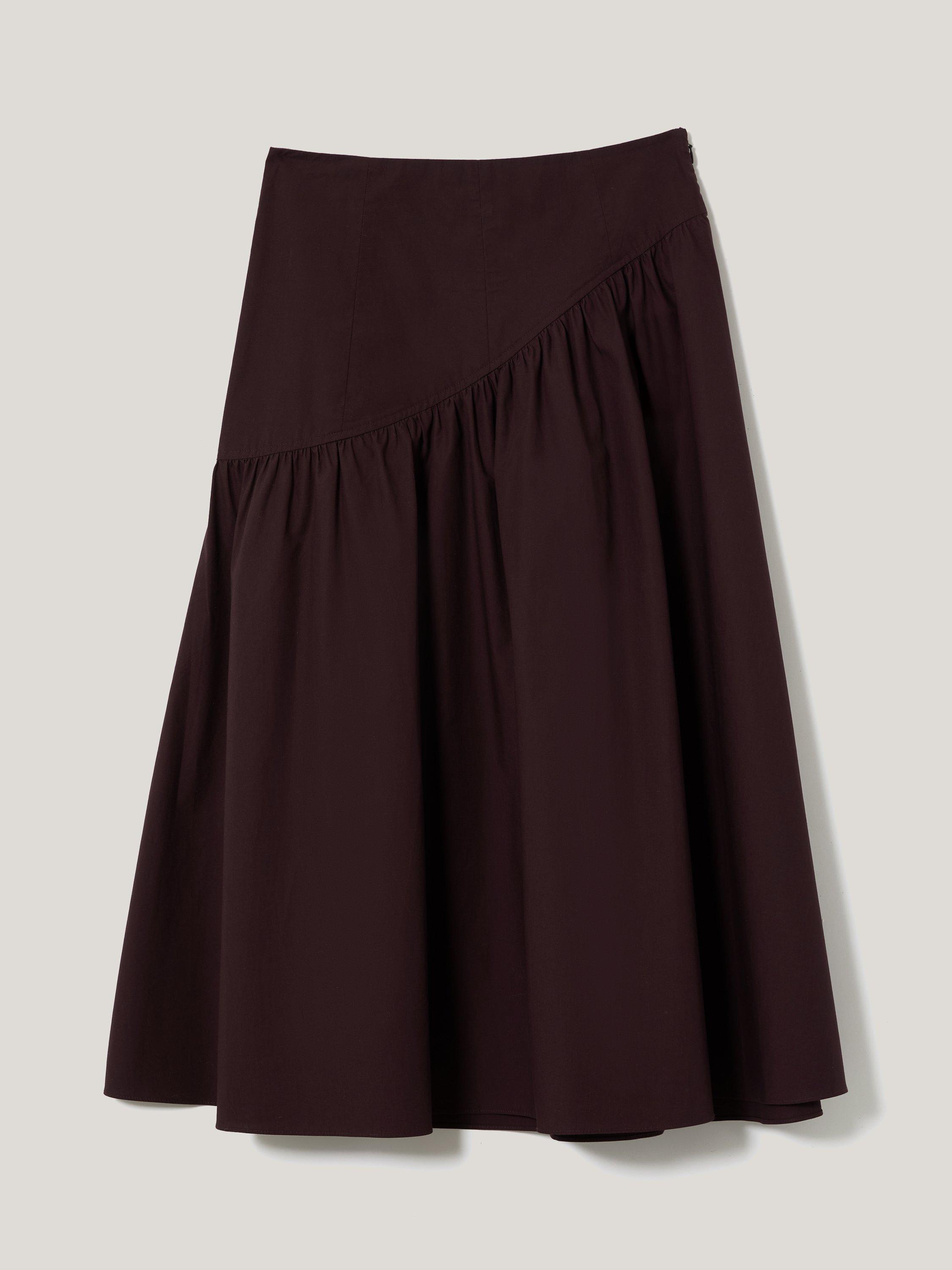 Product image 5 of 5, which shows Jigsaw Cotton Poplin Asymmetric Midi Skirt, Oxblood, 6