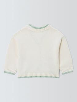 John Lewis Baby Tulip Cardigan, Natural - view 2, Natural