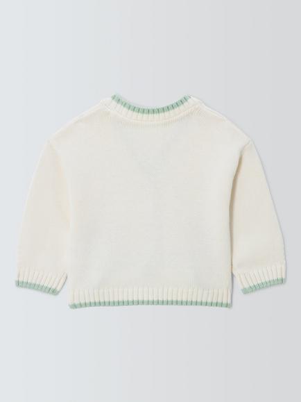 John Lewis Baby Tulip Cardigan, Natural - view 2, Natural