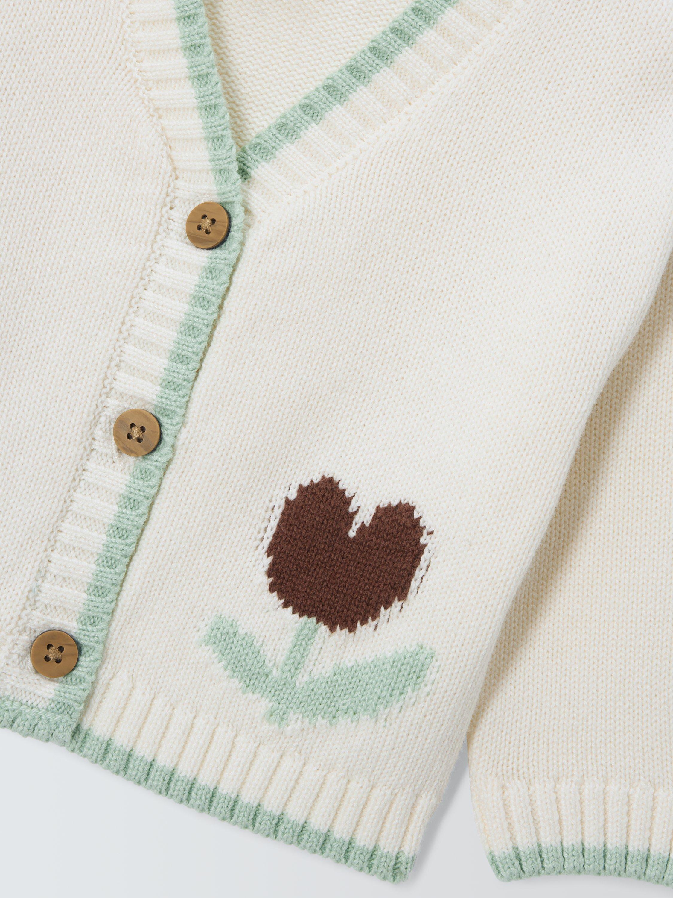 John Lewis Baby Tulip Cardigan, Natural