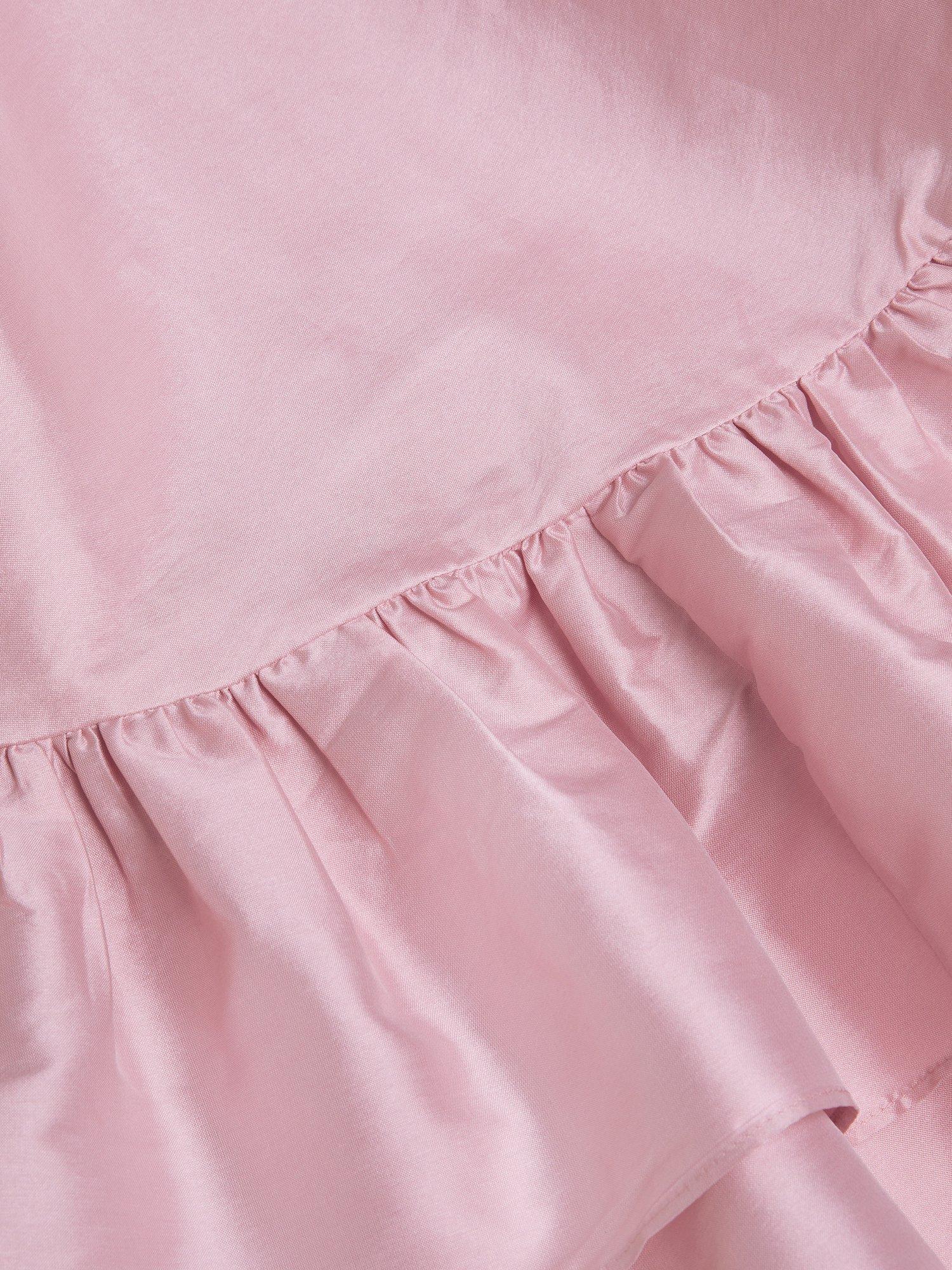 Product image 3 of 3, which shows Monsoon Kids' Clariska Sleeveless Smock Frill Dress, Pink, 8 years