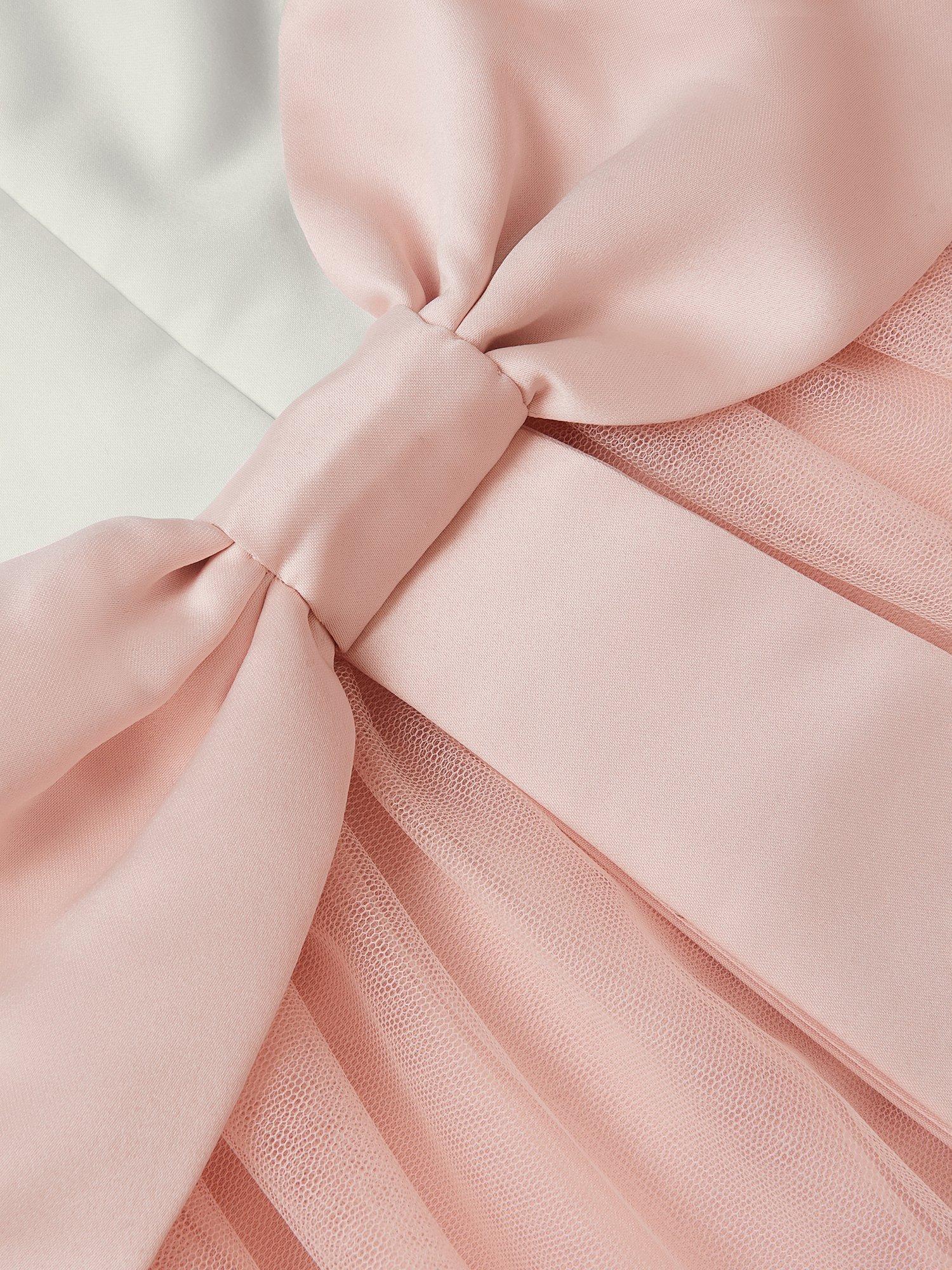 Product image 3 of 3, which shows Monsoon Kids' Satin Tulle Short Sleeved Bridesmaid Dress, Pink, 3 years