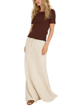 A-VIEW Rib Knit Top, Mid Brown