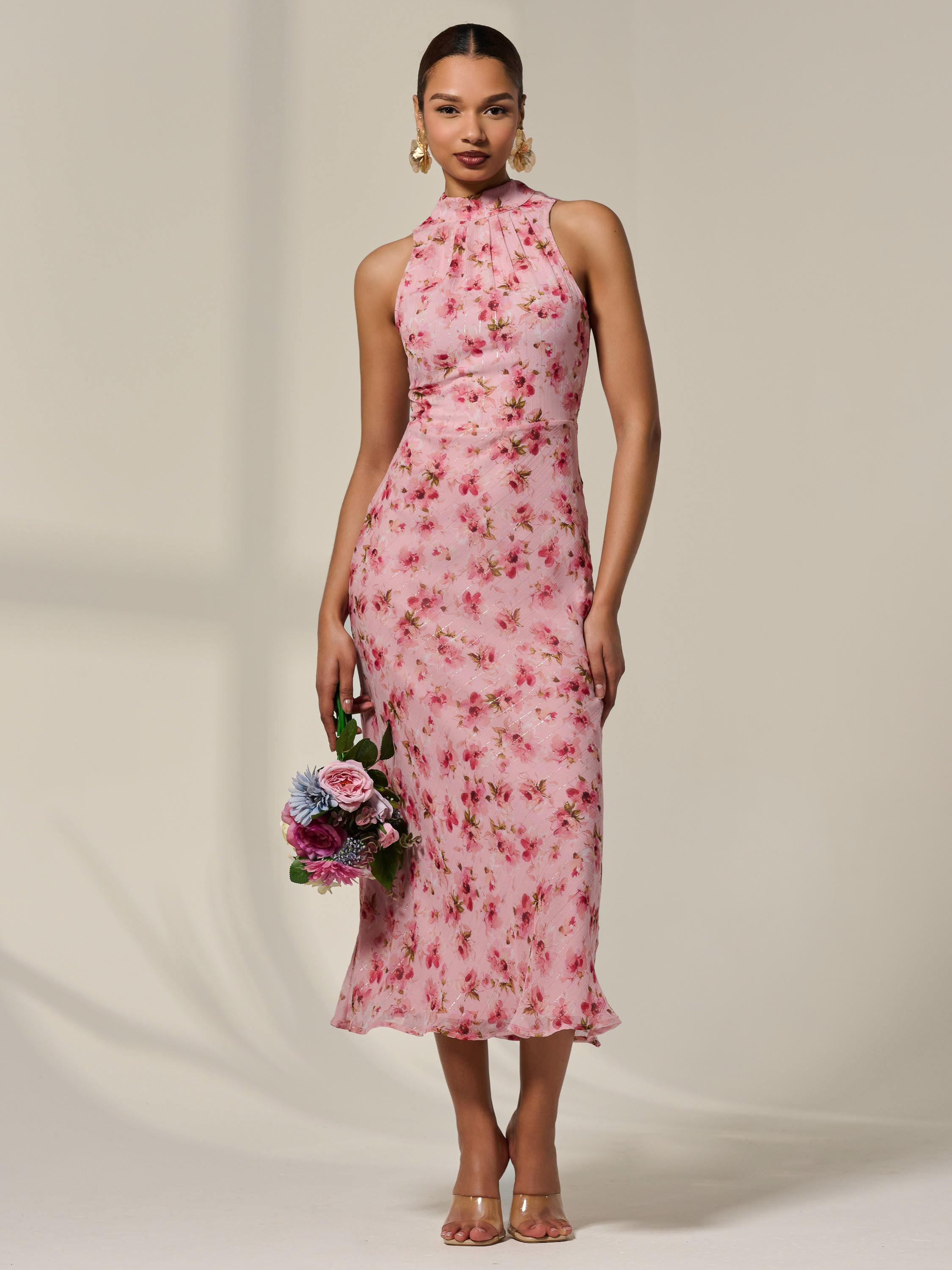white christmas dresses Mellie Embellished Draped Strapless A-Line Mini Dress in Hot Pink main image 1