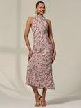 Jolie Moi Floral Sleeveless Midaxi Dress, Pink
