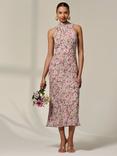 Jolie Moi Floral Sleeveless Midaxi Dress, Pink