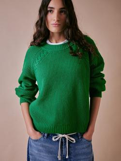 Cape Cove Textured Knit Pure Merino Wool Jumper, Green