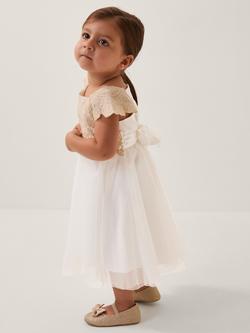 Monsoon Baby Estella Embroidered Tulle Dress - view 2, Gold