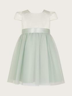 Monsoon Baby Tulle Short Sleeved Bridesmaid Dress, Sage - view 2, Sage