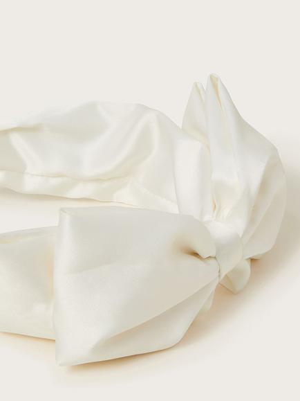 Monsoon Kids' Bridesmaid Bow Headband, Ivory - view 2, Ivory