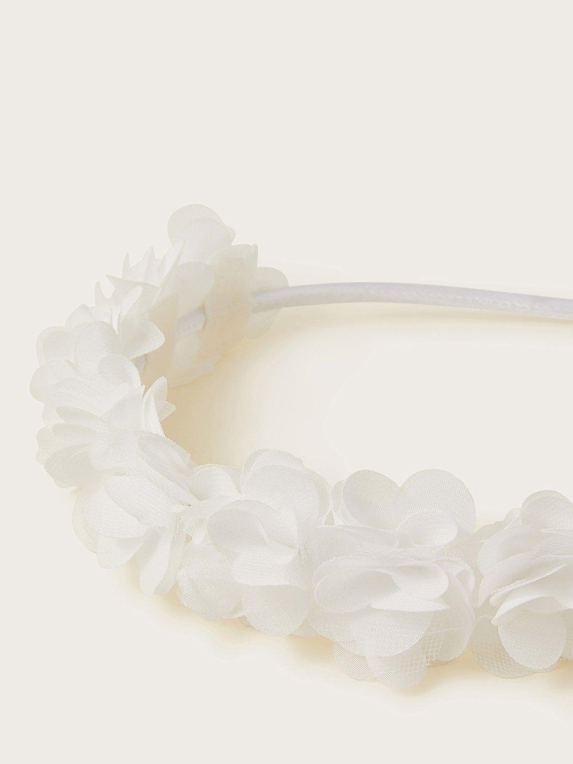 Product image 2 of 2, which shows Monsoon Kids' Floral Bridesmaid Headband, Ivory, One Size