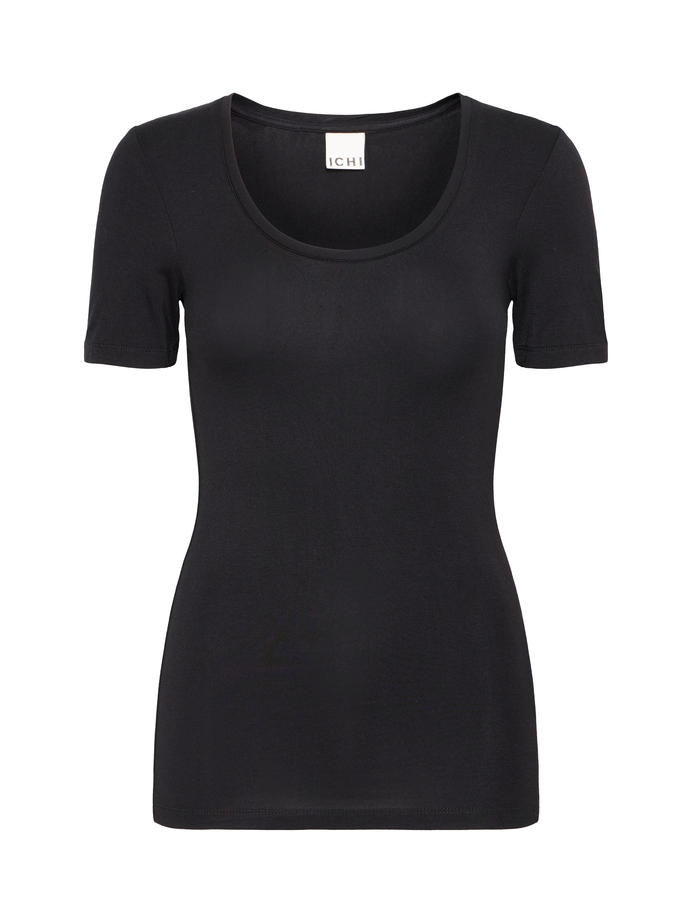 Product image 5 of 7, which shows ICHI Zola Scoop Neck T-Shirt, Black, XS