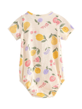 Lindex Baby Crew Neck Fruit Print Bodysuit, Light Beige