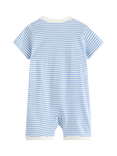 Lindex Striped Short Pyjama Romper, Light Blue