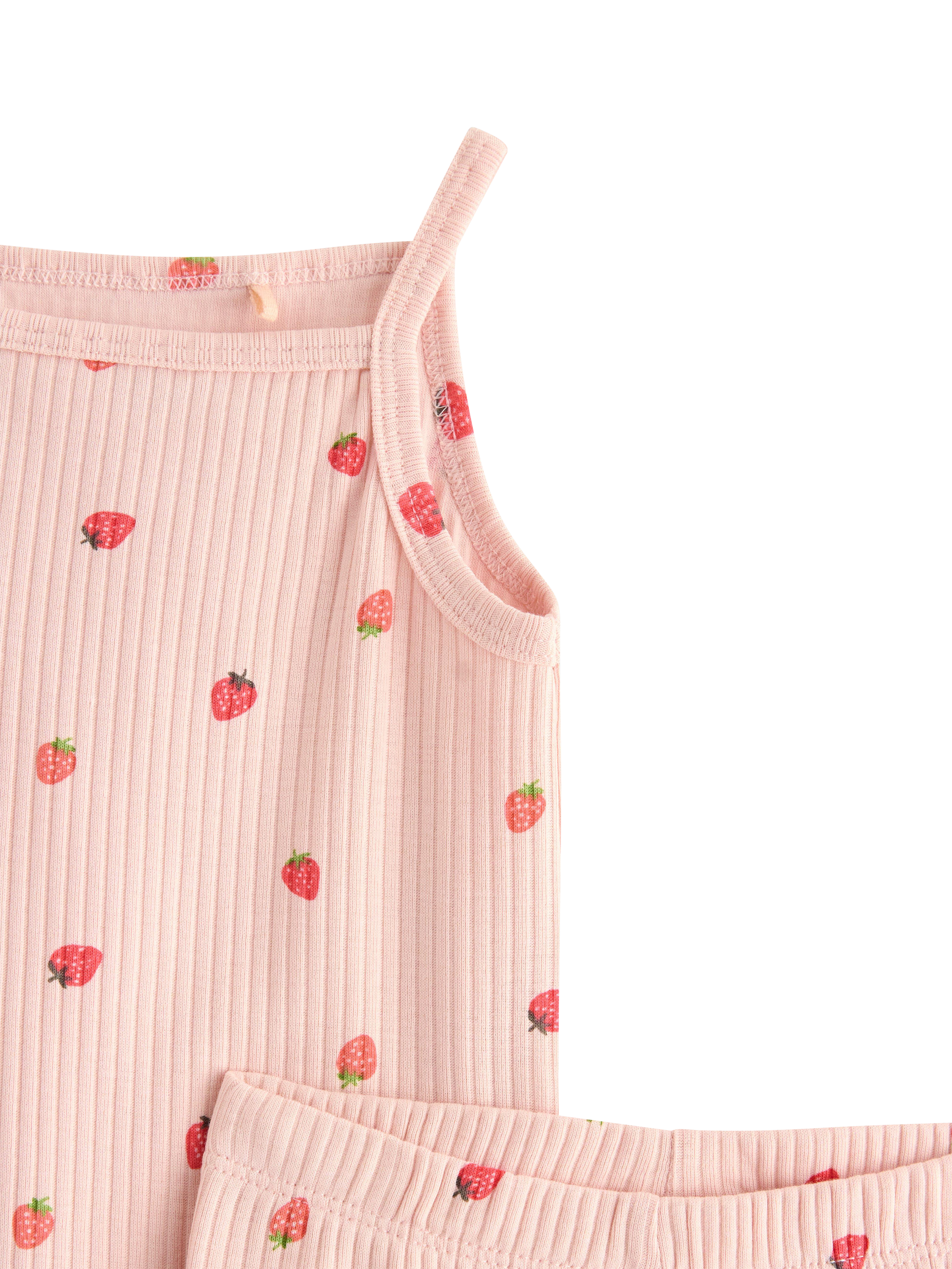 Product image 3 of 3, which shows Lindex Baby Cotton 2-Piece Bodysuit and Shorts Set, Light Pink, 10-12 months