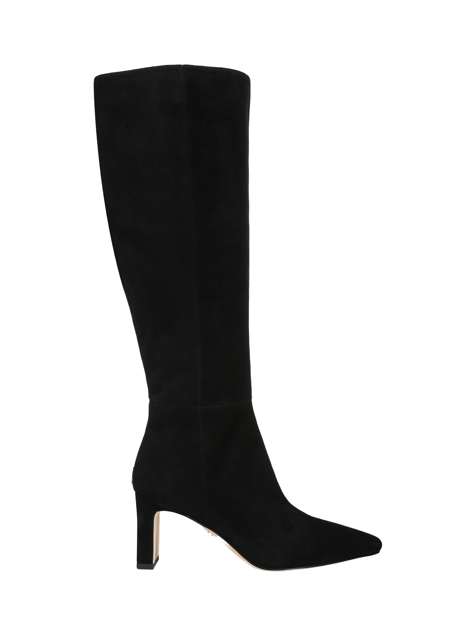 Product image 1 of 11, which shows Sam Edelman Sylvia Wide Calf Suede Knee High Boots, Black, 4