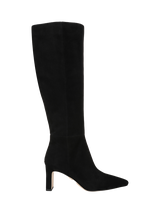 Sam Edelman Wade Knee High Boots - Stacked Heel, Square Toe, Wide Calf, Ivory, Size 6