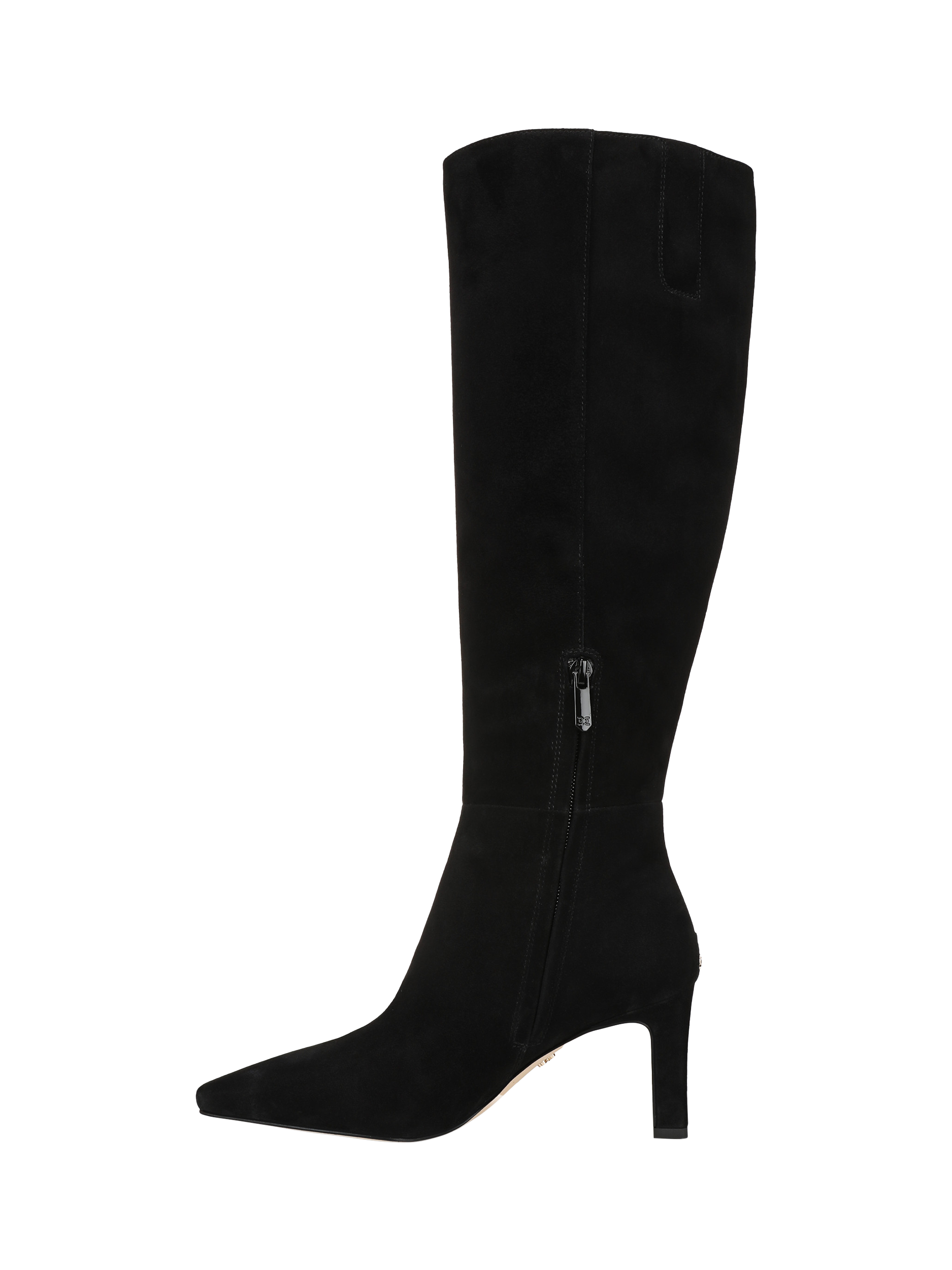 Product image 2 of 11, which shows Sam Edelman Sylvia Wide Calf Suede Knee High Boots, Black, 4