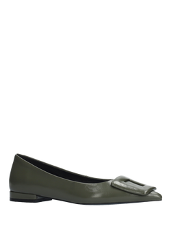 Bibi Lou Pointed Leather Pumps - view 2, Khaki