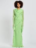 DASKA Circe Ruffle Maxi Dress, Green