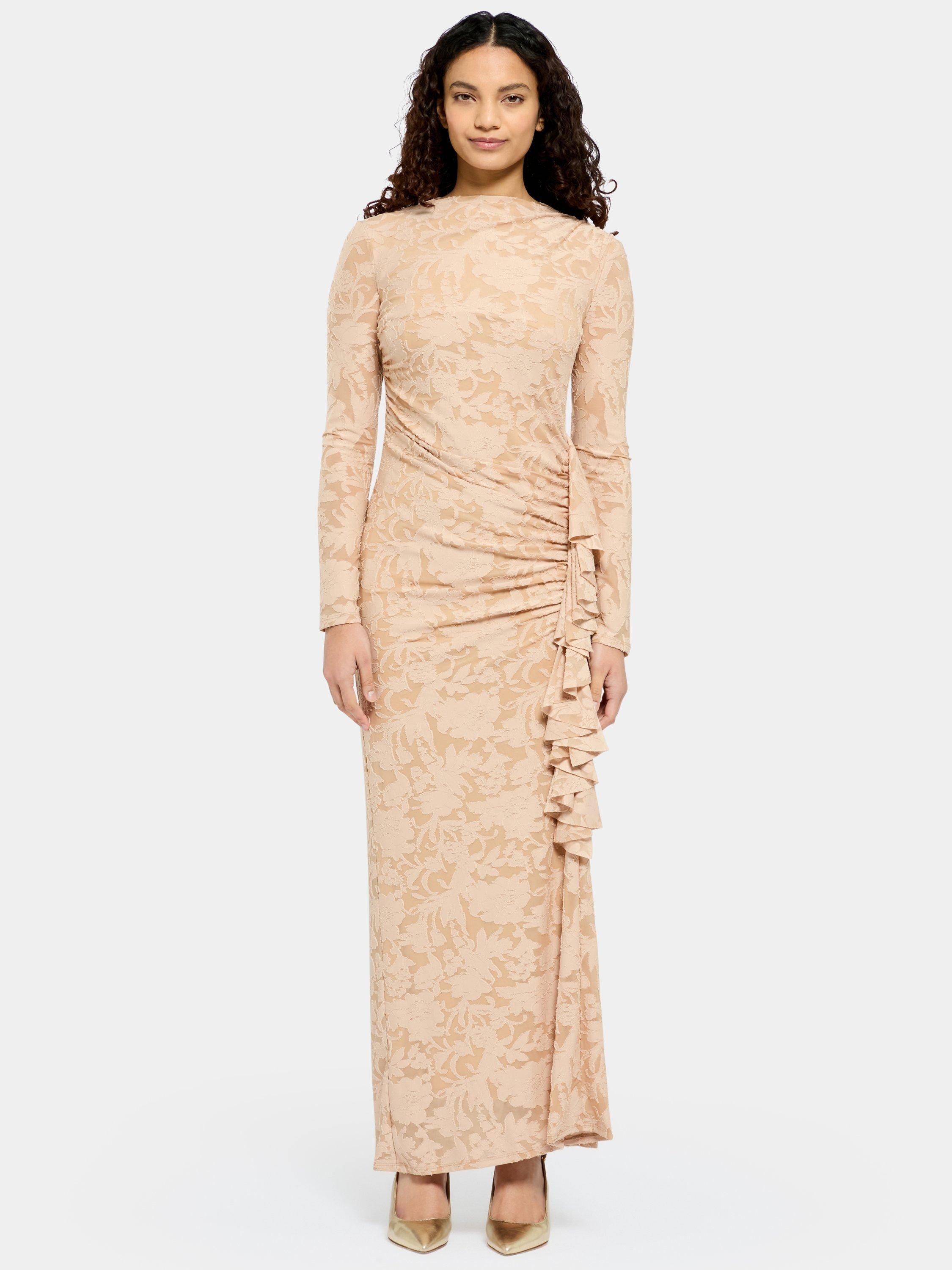 Product image 1 of 3, which shows DASKA Erif Jacquard Maxi Dress, Beige, XS