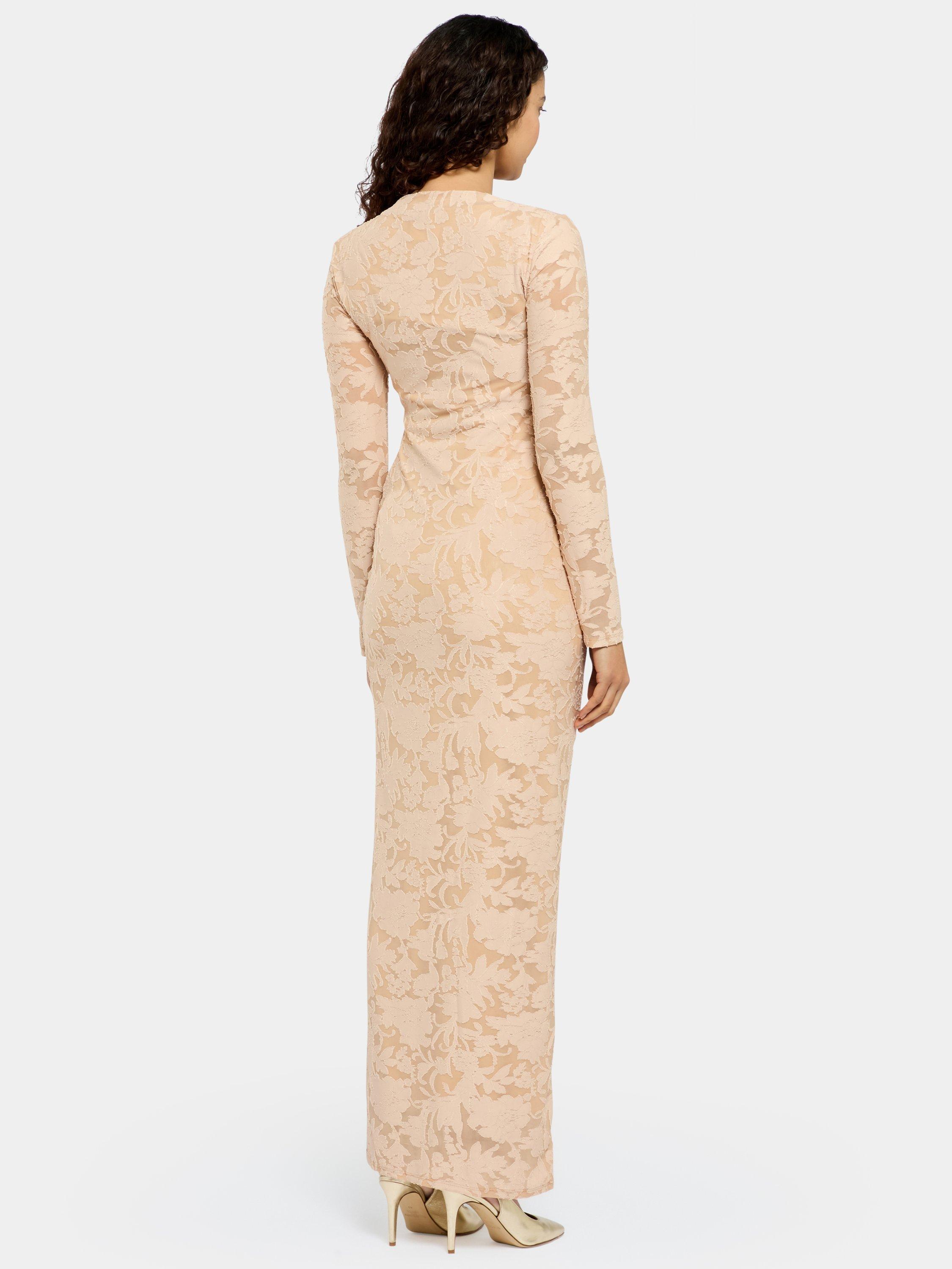 Product image 2 of 3, which shows DASKA Erif Jacquard Maxi Dress, Beige, XS