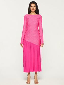 DASKA Melissa Texture Contrast Maxi Dress, Pink, Pink
