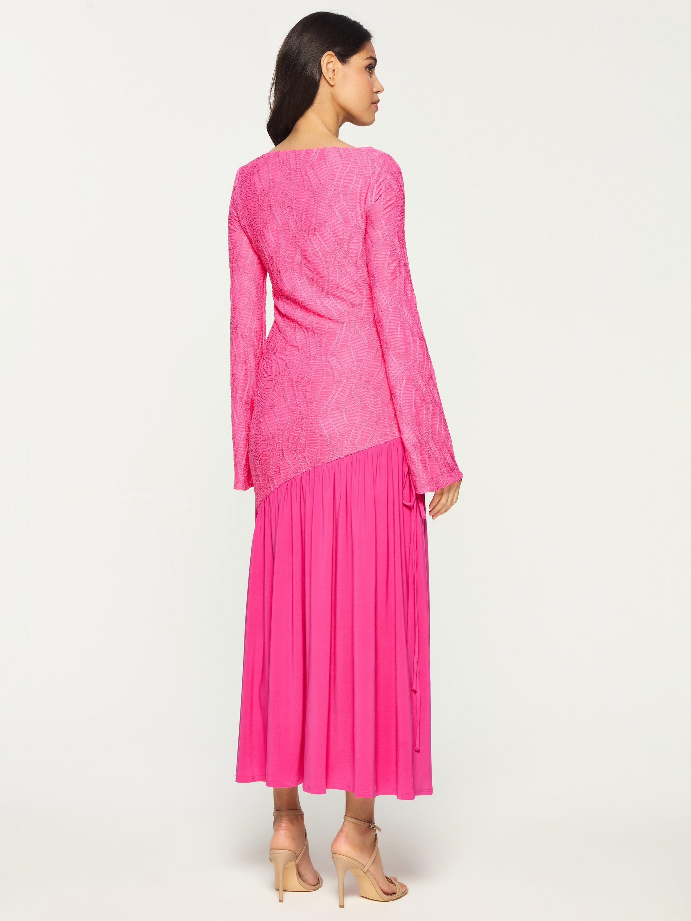 Product image 3 of 3, which shows DASKA Melissa Texture Contrast Maxi Dress, Pink, XS