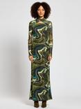 DASKA Nasira Marble Maxi Dress, Green/Multi