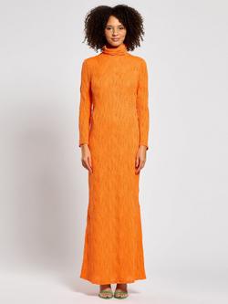 DASKA Silia Textured Maxi Dress, Orange, Orange