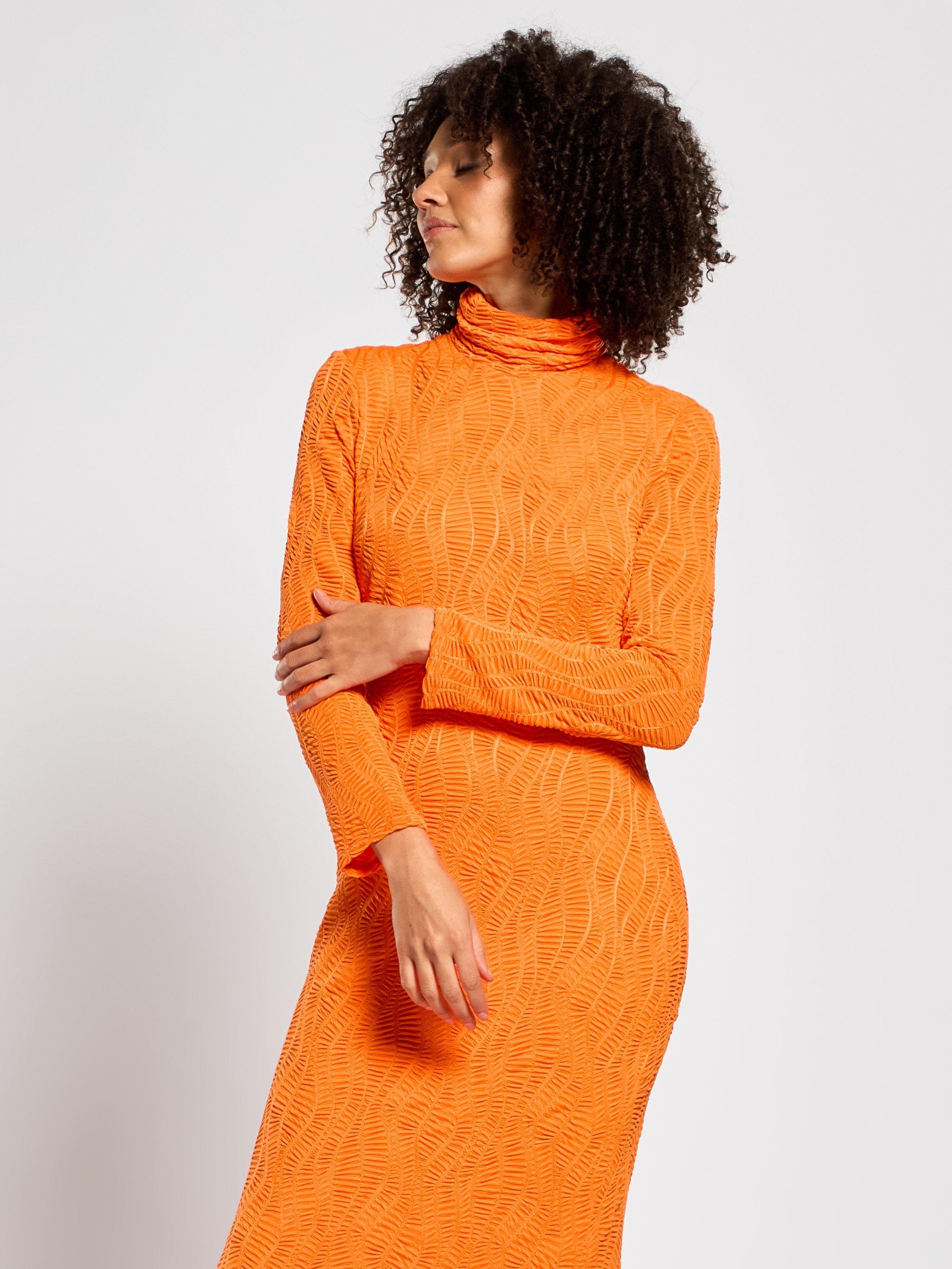 Product image 3 of 3, which shows DASKA Silia Textured Maxi Dress, Orange, XS