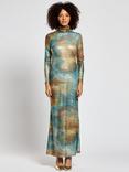 DASKA Araa Abstract Metallic Maxi Dress, Multi