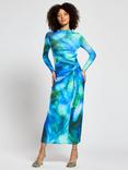 DASKA Athena Abstract Twist Detail Maxi Dress