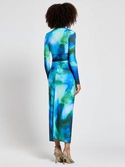 DASKA Athena Abstract Twist Detail Maxi Dress - view 2, Blue/Multi