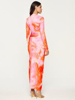 DASKA Athena Abstract Twist Detail Maxi Dress - view 2, Pink/Multi