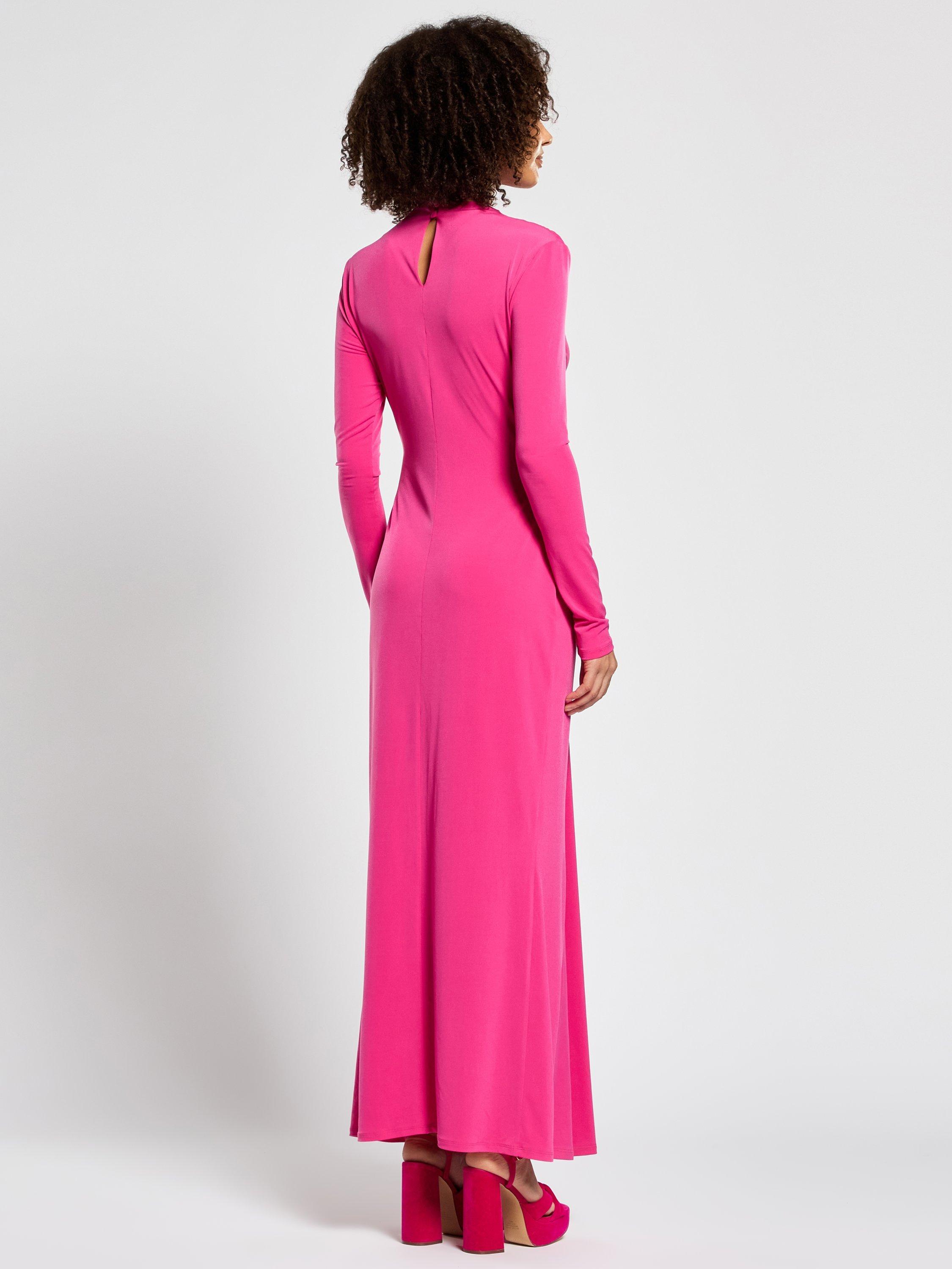 Product image 2 of 3, which shows DASKA Chara Ruched Maxi Dress, Pink, XS